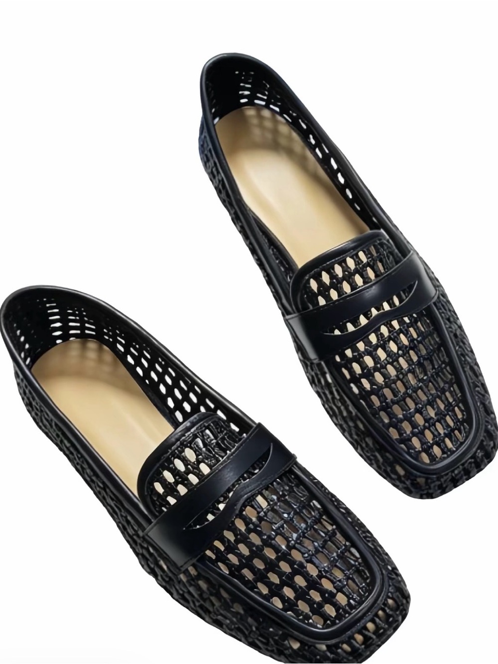 Square Toe Woven Loafers